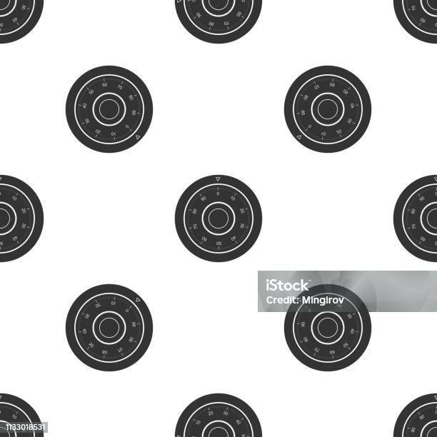 Safe Combination Lock Wheel Icon Isolated Seamless Pattern On White Background Protection Concept Password Sign Flat Design Vector Illustration Stock Illustration - Download Image Now