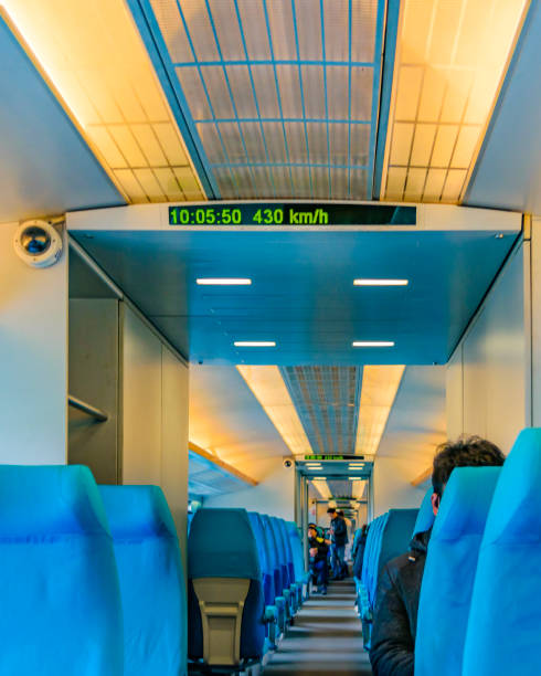 maglev train interior view, shanghai, china - transrapid international stock-fotos und bilder