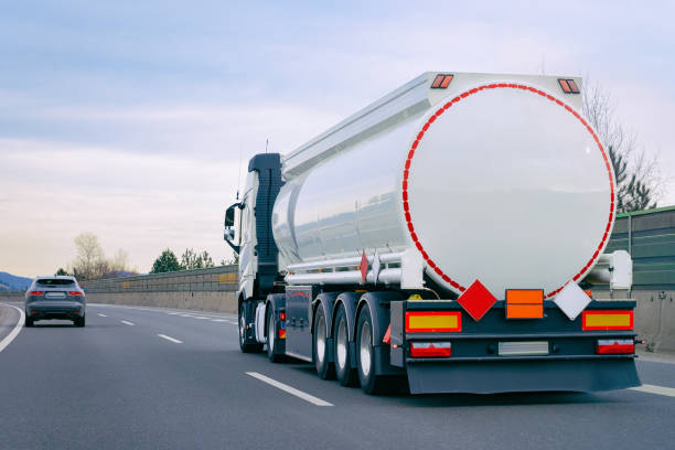 istock Truck with cistern on road Trucker on highway 1133025578