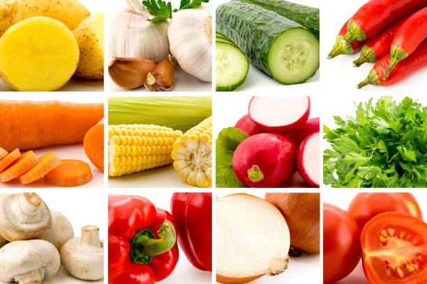 istock Collection of vegetables on white background. 1133026535