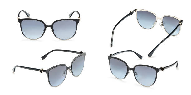 istock Black sunglasses with polarizing blue gradient Mirror Lens isolated on white background. Fashionable summer eye glasses collection 1133030420