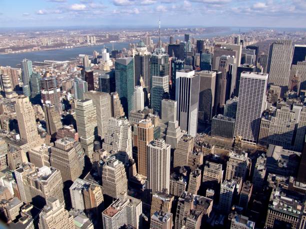 뉴욕 시티 금융 지구의 기업 건물과 고층 빌딩. - oficina 뉴스 사진 이미지