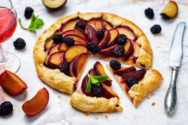 istock Plum blackberry galette with fresh blackberries and plum slices 1133031421