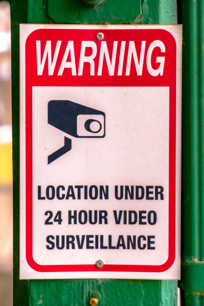 istock Warning sign on location under video surveillance 1133031543