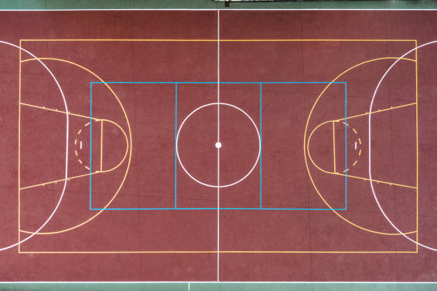 campo de esportes como visto de acima - court handball - fotografias e filmes do acervo