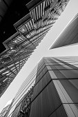 istock Abstract modern Business buildings in London's Financial District - black and white stock image 1133039341