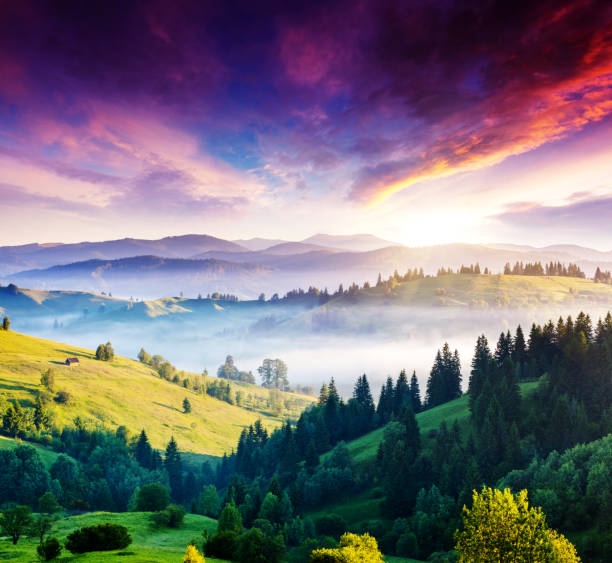 istock Majestic mountain landscape with colorful cloud. 1133041643