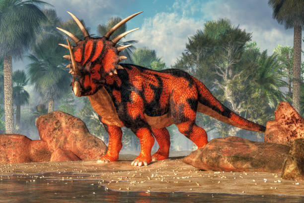 istock Red and Black Sytracosaurus 1133043553
