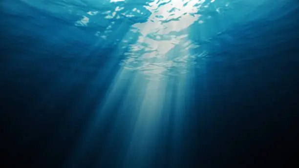 Photo of light underwater