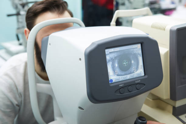 istock Modern ophthalmology clinic. Tools for checking the eye vision and eye health. 1133047447