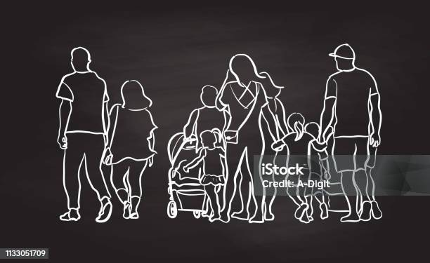 Crossing Roads Families Stock Illustration - Download Image Now - Neighbor, Large Family, Support