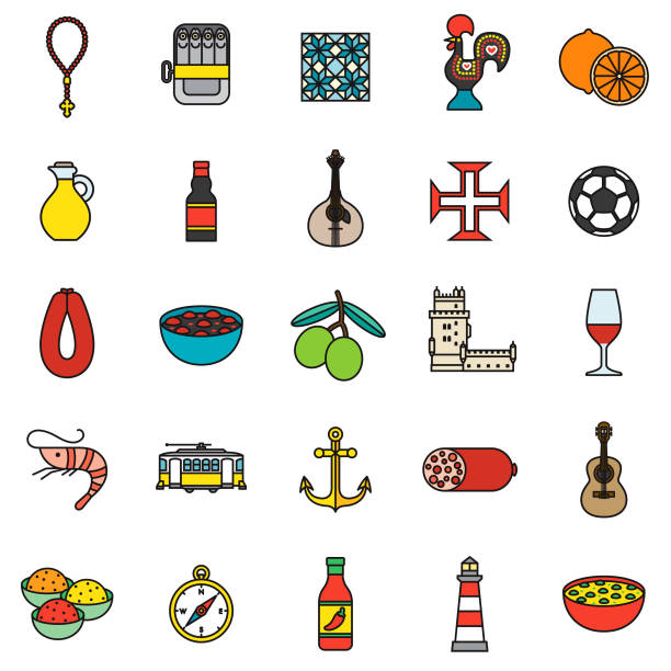 ポルトガルのアイコンセット - port wine sauce点のイラスト素材／クリップアート素材／マンガ素材／アイコン素材
