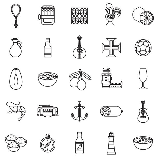 Portugal Icon Set A set of icons. File is built in the CMYK color space for optimal printing. Color swatches are global so it’s easy to edit and change the colors. christian fish clip art stock illustrations