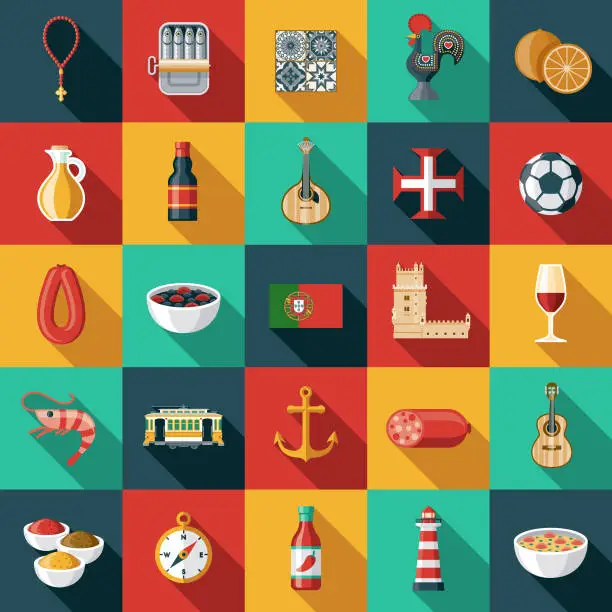 Vector illustration of Portugal Icon Set