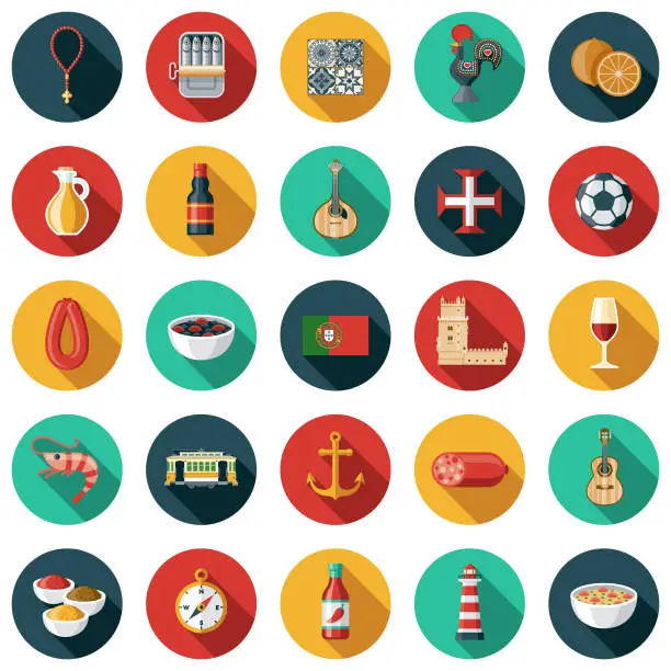 Vector illustration of Portugal Icon Set