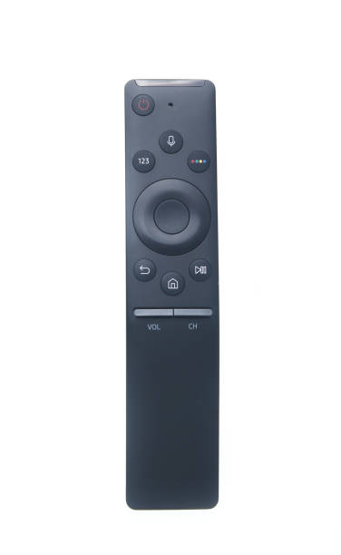istock Modern tv remote isolated on white background 1133054878