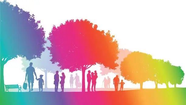 Vector illustration of Summer Parks Rainbow