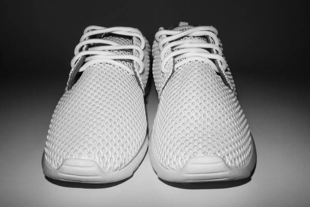 istock Black and white photo of a sneaker close up 1133057721