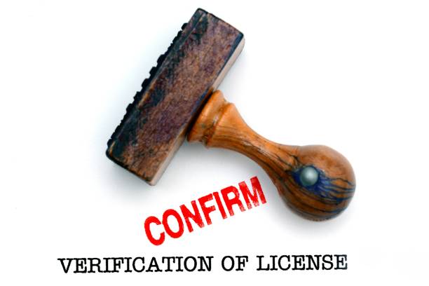 Verification of license stock photo