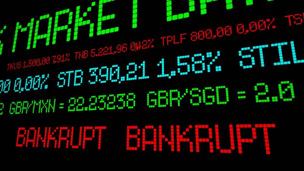 istock Stock ticker reads bankrupt 1133058980