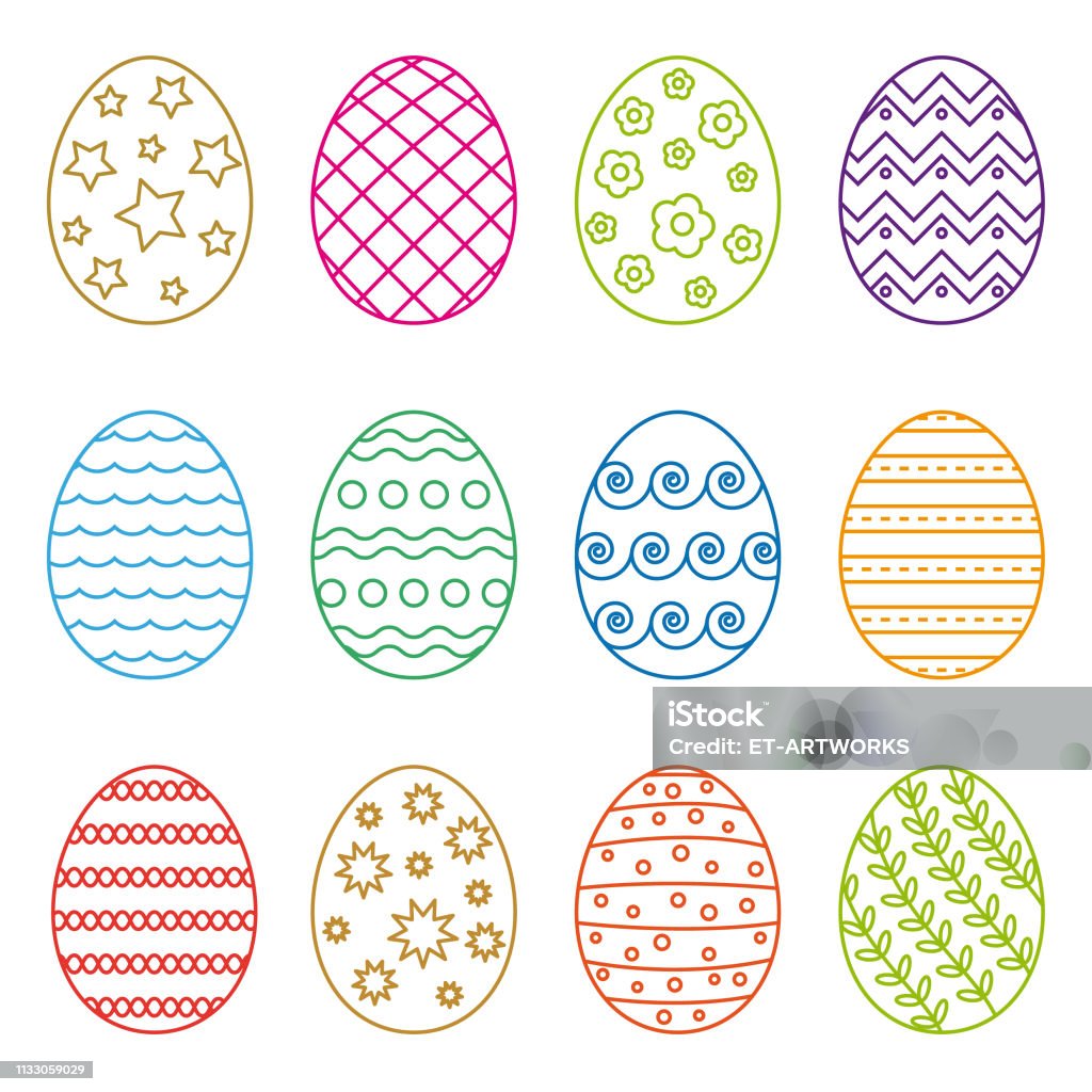 Vector easter eggs icons Eps10 vector illustration with layers (removeable) and high resolution jpeg file included (300dpi). Easter Egg stock vector