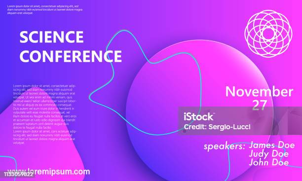 Science Invitation Abstract Science Conference Invitation Design Template Stock Illustration ...