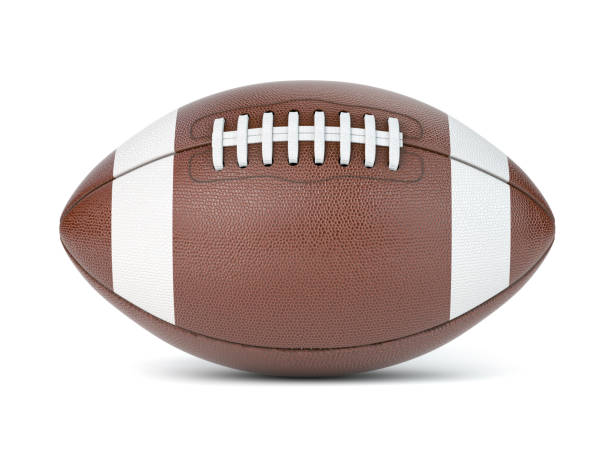 american football ball isoliert auf weißem hintergrund. - football american football professional sport football player stock-fotos und bilder
