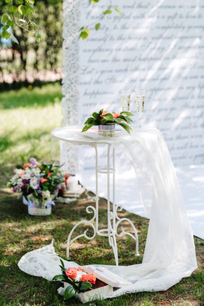 istock wedding glasses for wine and champagne 1133063520