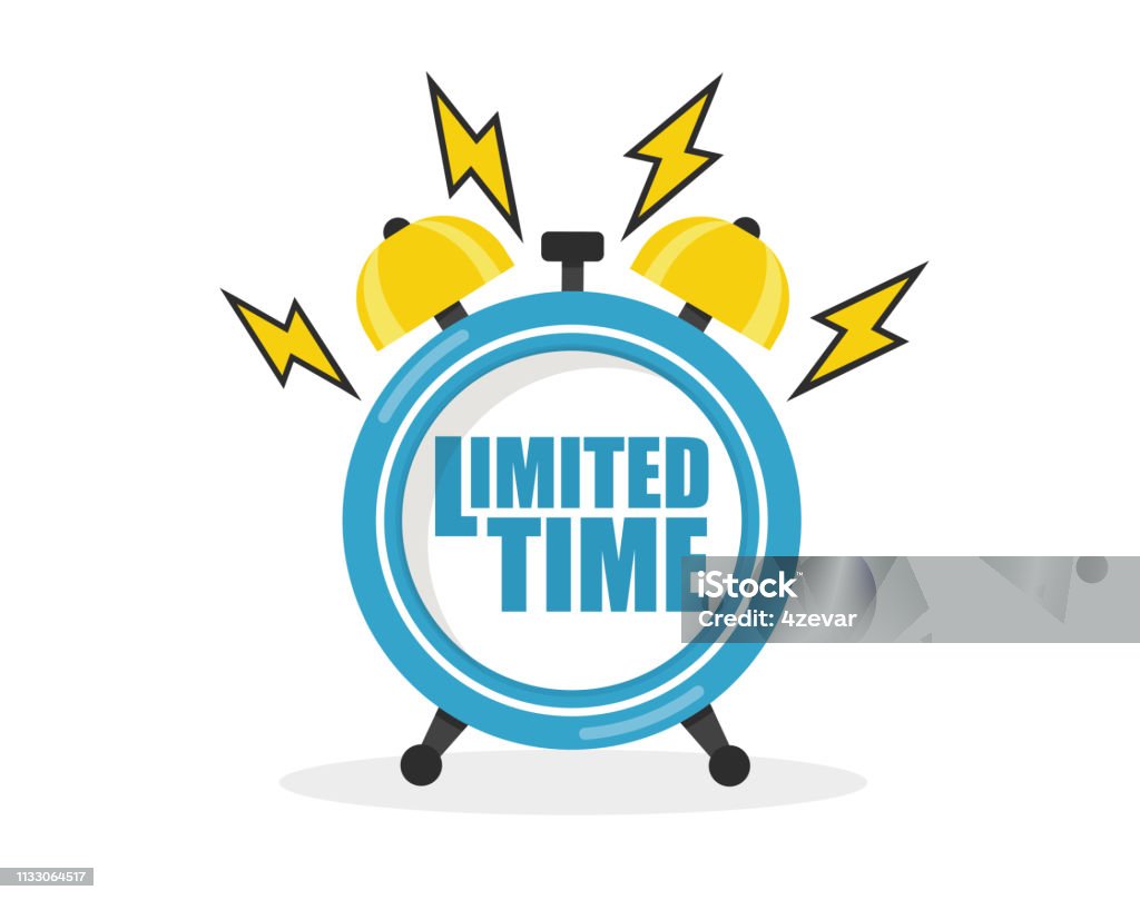 Limited Time Visual Limited Time Over White Background Vector Flat Illustration Stock ...