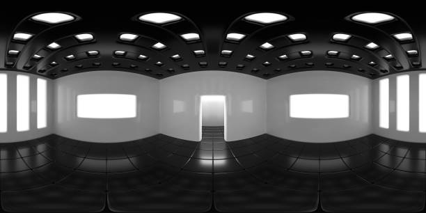 istock 8K HDRI map, spherical environment panorama background, modern high contrast interior light source rendering (3d equirectangular render) 1133064753