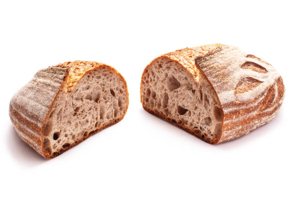 istock Whole wheat sourdough freshly baked bread on white background 1133072868
