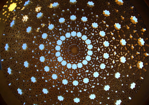 istock Directly below the decorated ceiling, in the public space, Muscat, Oman 1133074388