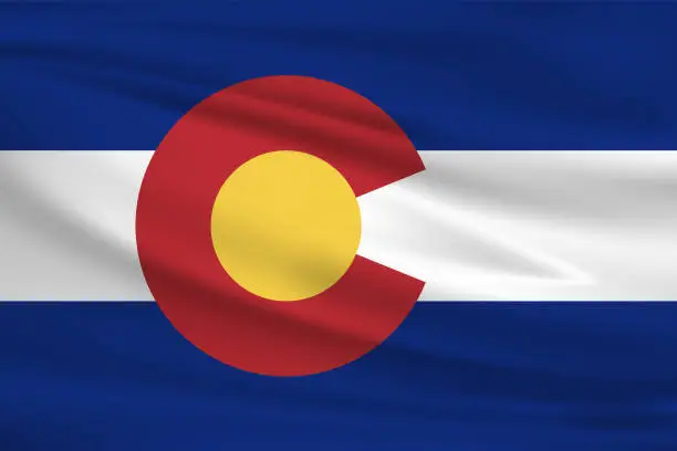 Vector illustration of Colorado Waving Flag
