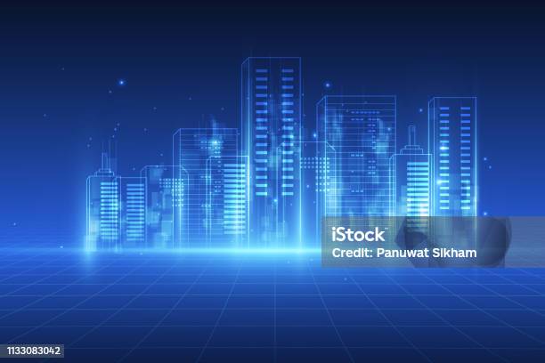 Abstract Background Digital City Concept Abstract Complex Structure Of City Vector Illustration Stock Illustration - Download Image Now