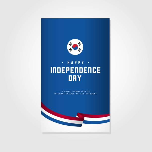 happy korea dzień niepodległości vector szablon ilustracja projektu - south korea stock illustrations
