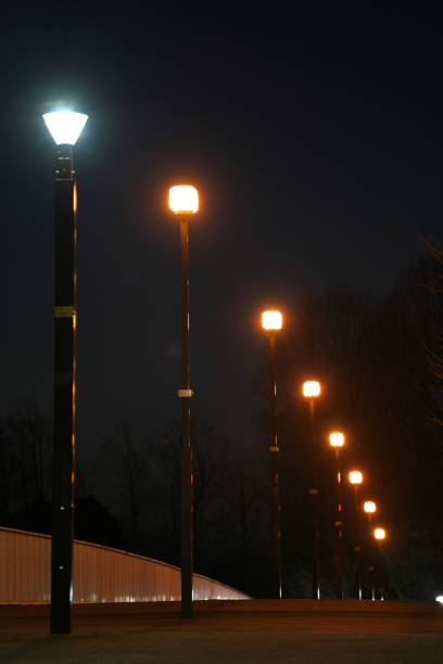 istock Street lights on a pedestrian deck in Tokyo at night 1133091780