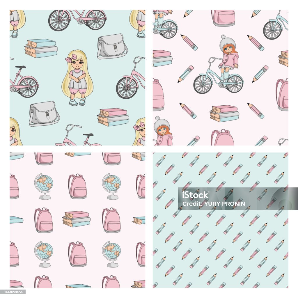 Education Pattern Set Seamless Pattern Vector Illustration Set Stock ...