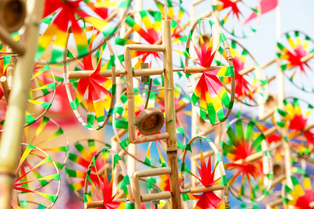 Colorful paper windmill toy Colorful paper windmill toy 抽象 stock pictures, royalty-free photos & images
