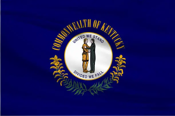 Vector illustration of Kentucky Waving Flag
