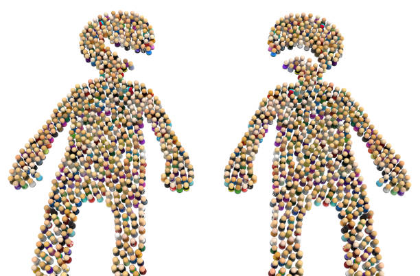 istock Cartoon Crowd Figure, Happy Sad 1133099596