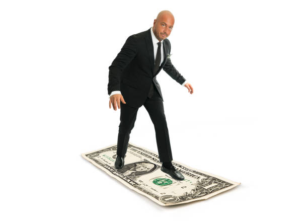 Businessman fly money