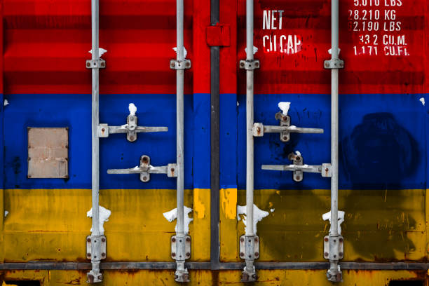 istock Close-up of a container with the national flag 1133110274