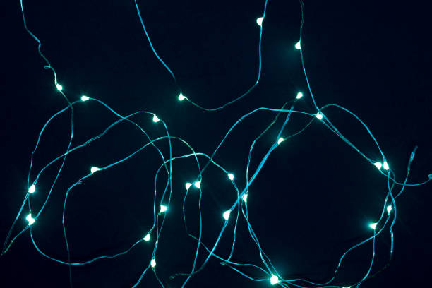 istock Abstract background surface of illuminated soft blue garland 1133111720