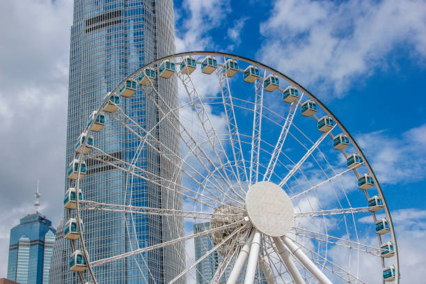 istock City under the blue sky white cloud ferris wheel 1133119794