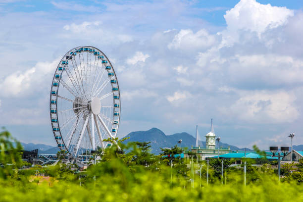 istock City under the blue sky white cloud ferris wheel 1133119949
