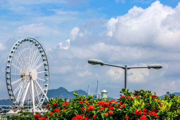istock City under the blue sky white cloud ferris wheel 1133120020