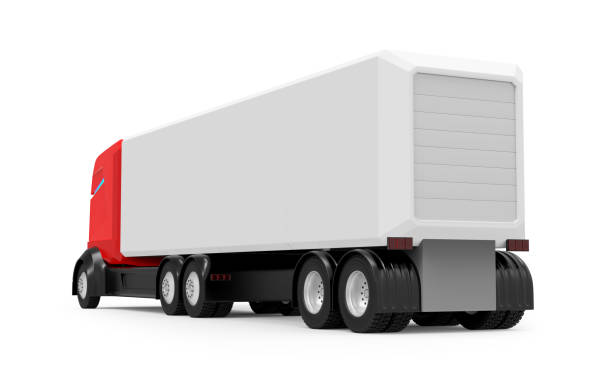 istock self-driving truck futuristic red back 1133120977
