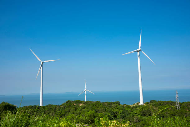 istock Wind turbines in the mountains near the sea 1133123718