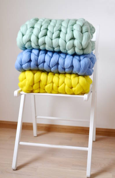 istock Giant Pink Mint Yellow Blue Plaid Woolen Merino 1133125682