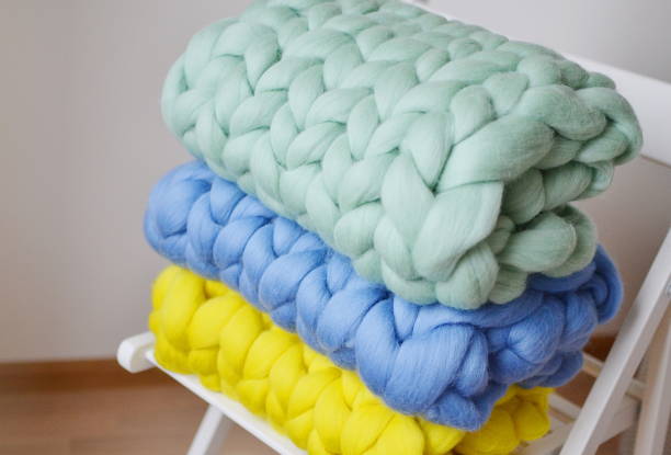istock Giant Pink Mint Yellow Blue Plaid Woolen Merino 1133125699